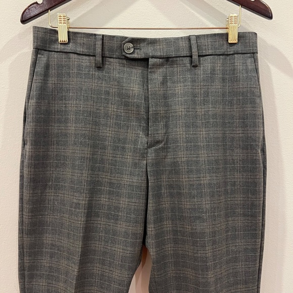 Banana Republic Suit Mens 38R Jacket 30x32 Pants Gray Brown Check Tailored Fit - Picture 10 of 14